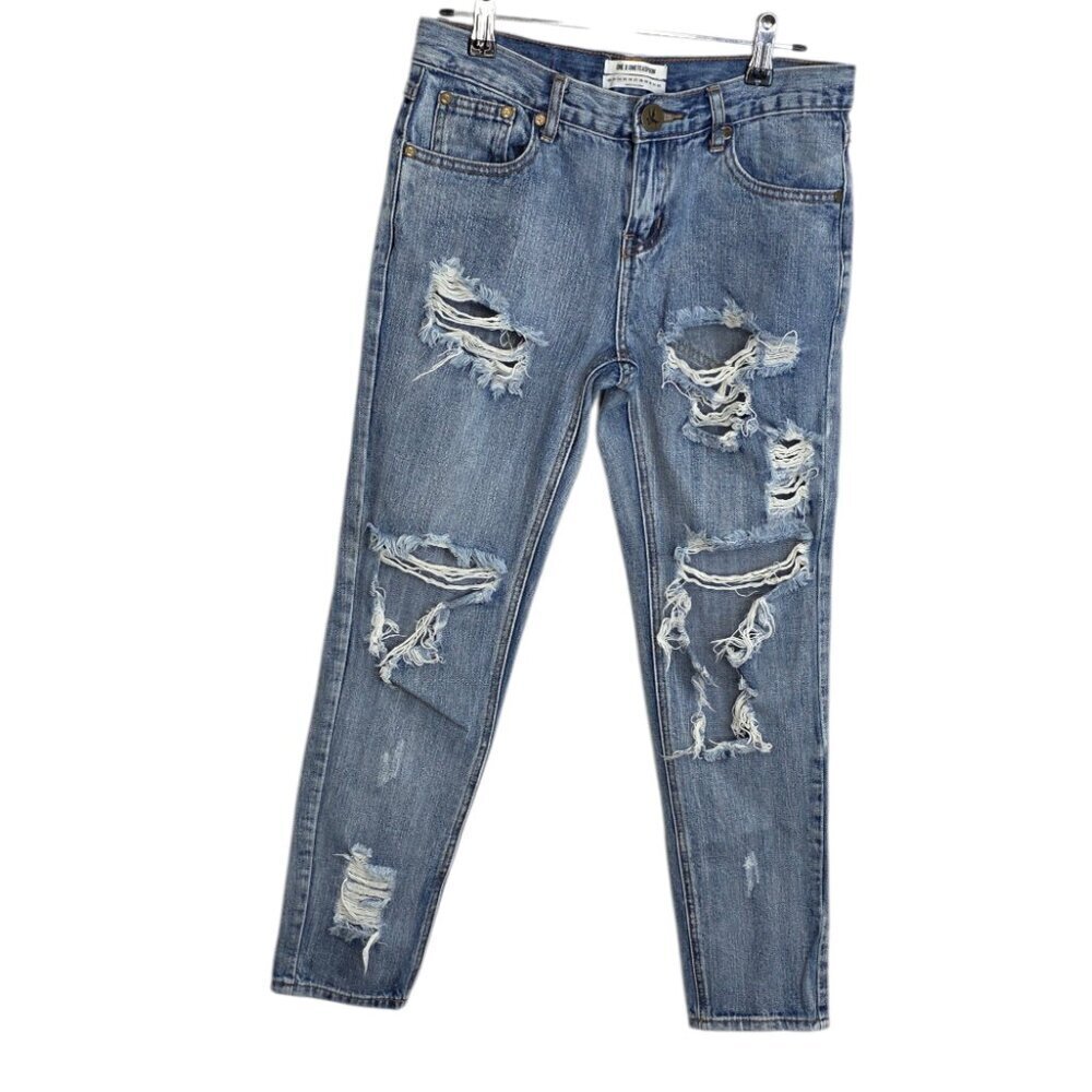 One Teaspoon Awesome Baggies Low Waist, Mid RIse, Relaxed, Distressed, Size 24